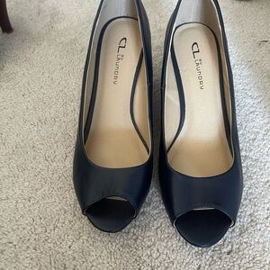 CL by Laundry Women's Navy Peep Toe Heels